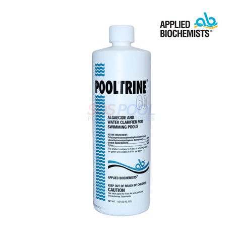 Applied Biochemists POOLTRINE 60 Algaecide Clarifier for effective swimming pool algae control, SOS Pool solution.