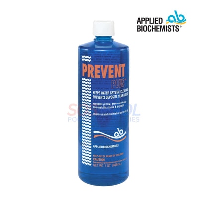 Applied Biochemists Prevent Plus Clarifier 32oz for SOS Pool, prevents stains, improves water clarity and keeps spa water clear.