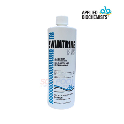 Applied Biochemists Swimtrine Plus Algaecide for Pools | 32 oz. bottle | Effective against green and mustard algae | SOS Pool