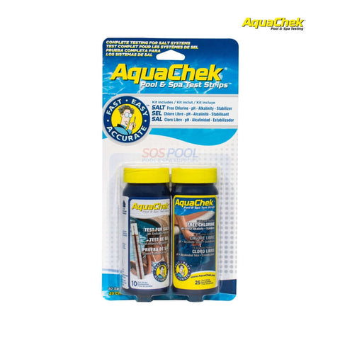 AquaChek Salt System Test Kit with multi-test strips for pool management | SOS Pool | Fast, easy, accurate testing.