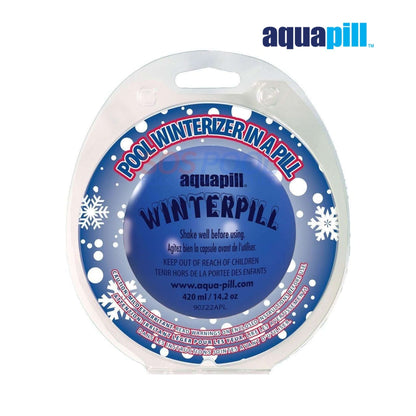 AquaPill WinterPill Pool Winterizer 30k Gallons | 90222APL in blue packaging for winter pool care, 420ml capsule design.