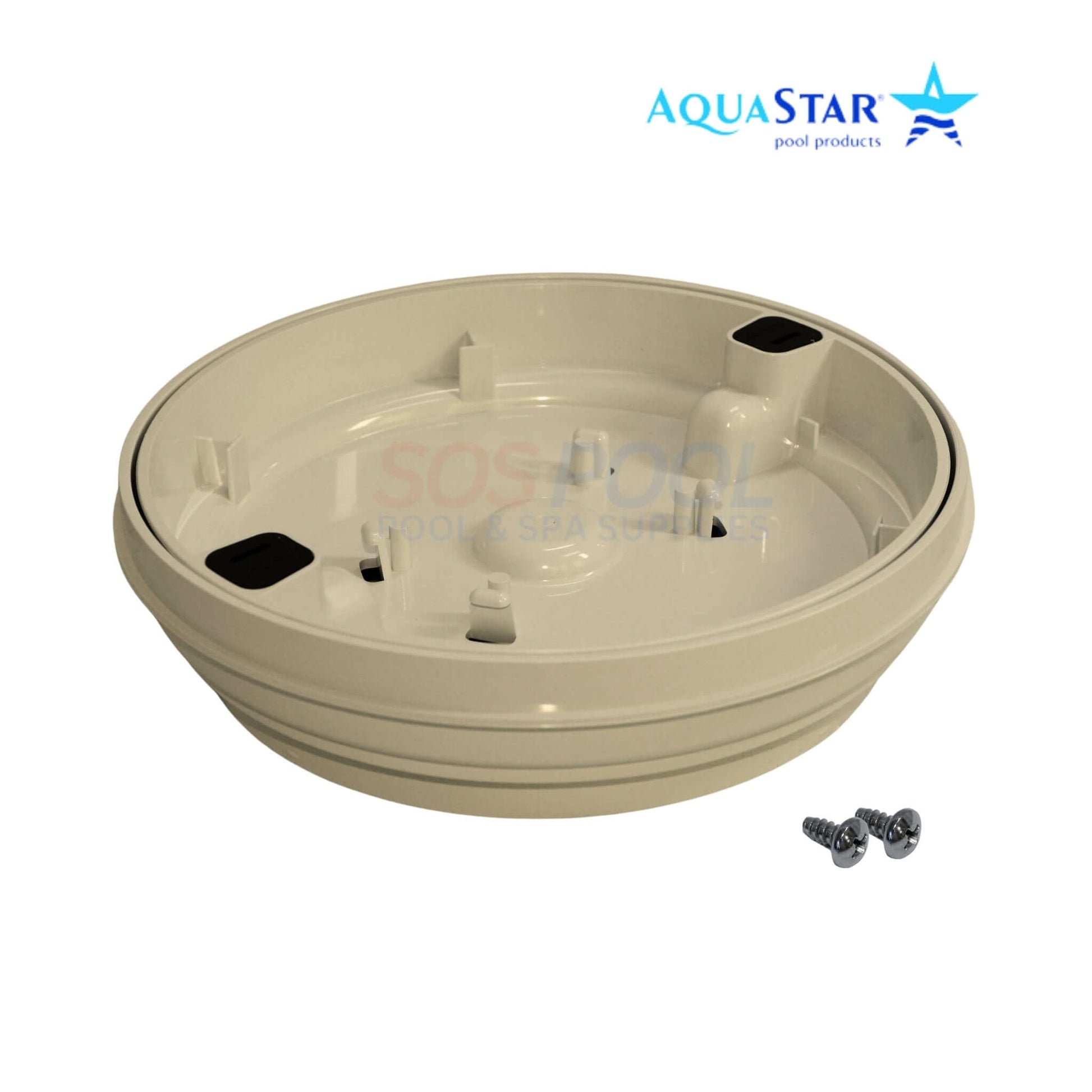 AquaStar 10" Fillable Standard Skimmer Lid and Frame in tan with screws. Versatile cover solution. SKU: FL10108.