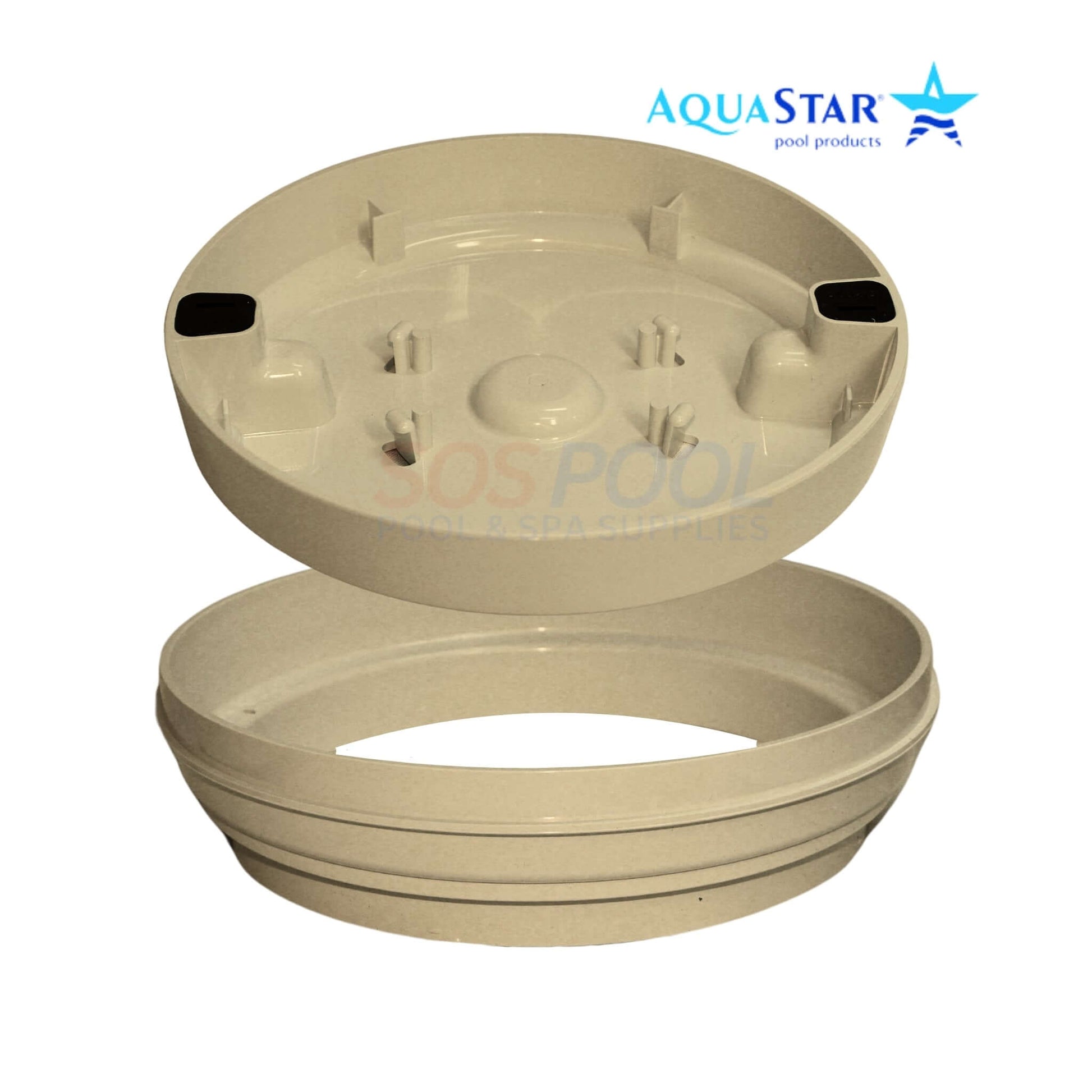 AquaStar 10" Fillable Standard Skimmer Lid and Frame in tan color, SKU FL10108 from SOS Pool.