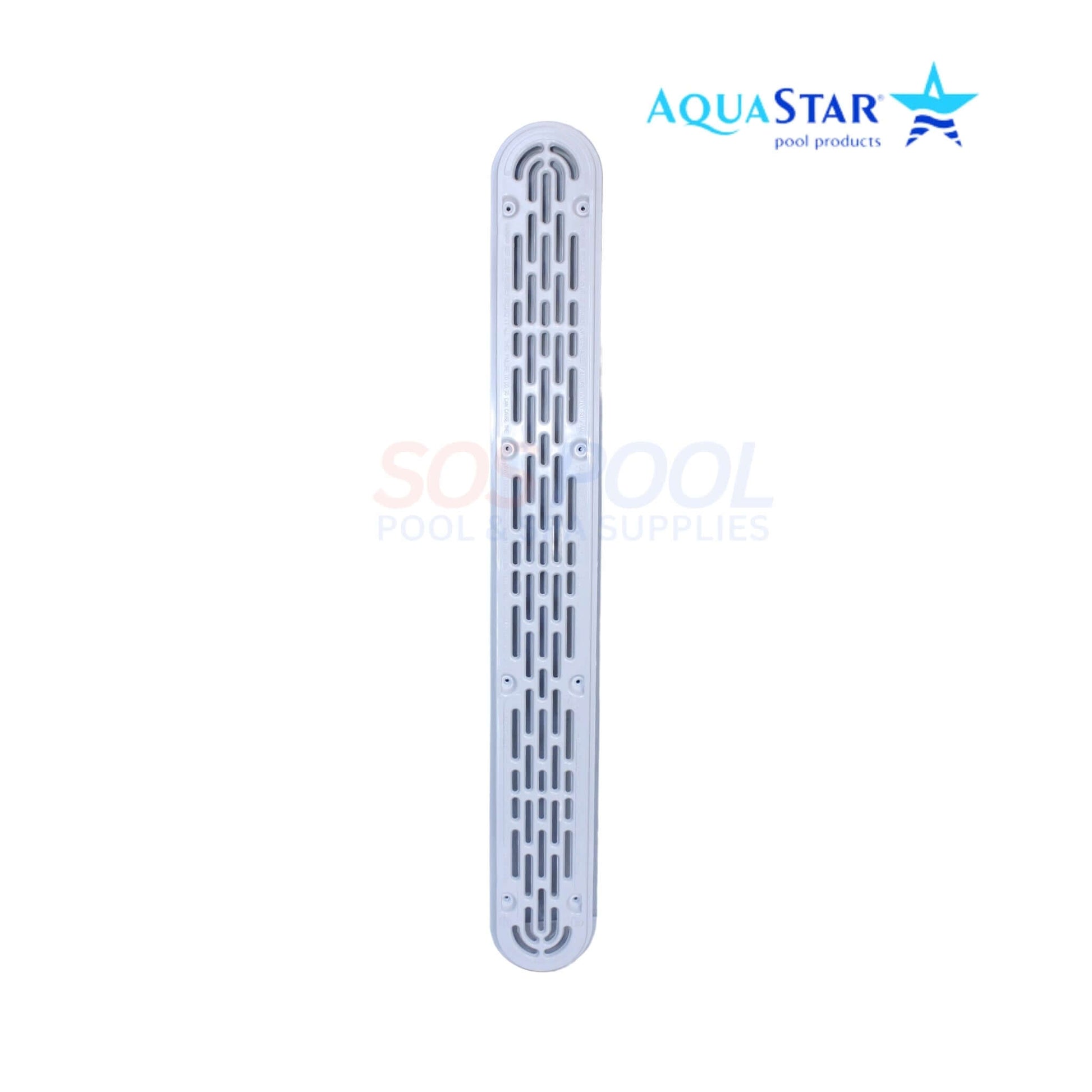 AquaStar 32" Channel Drain with Flat Grate, VGB-compliant, UV-resistant, SKU 32CDFLFR101 from SOS Pool.