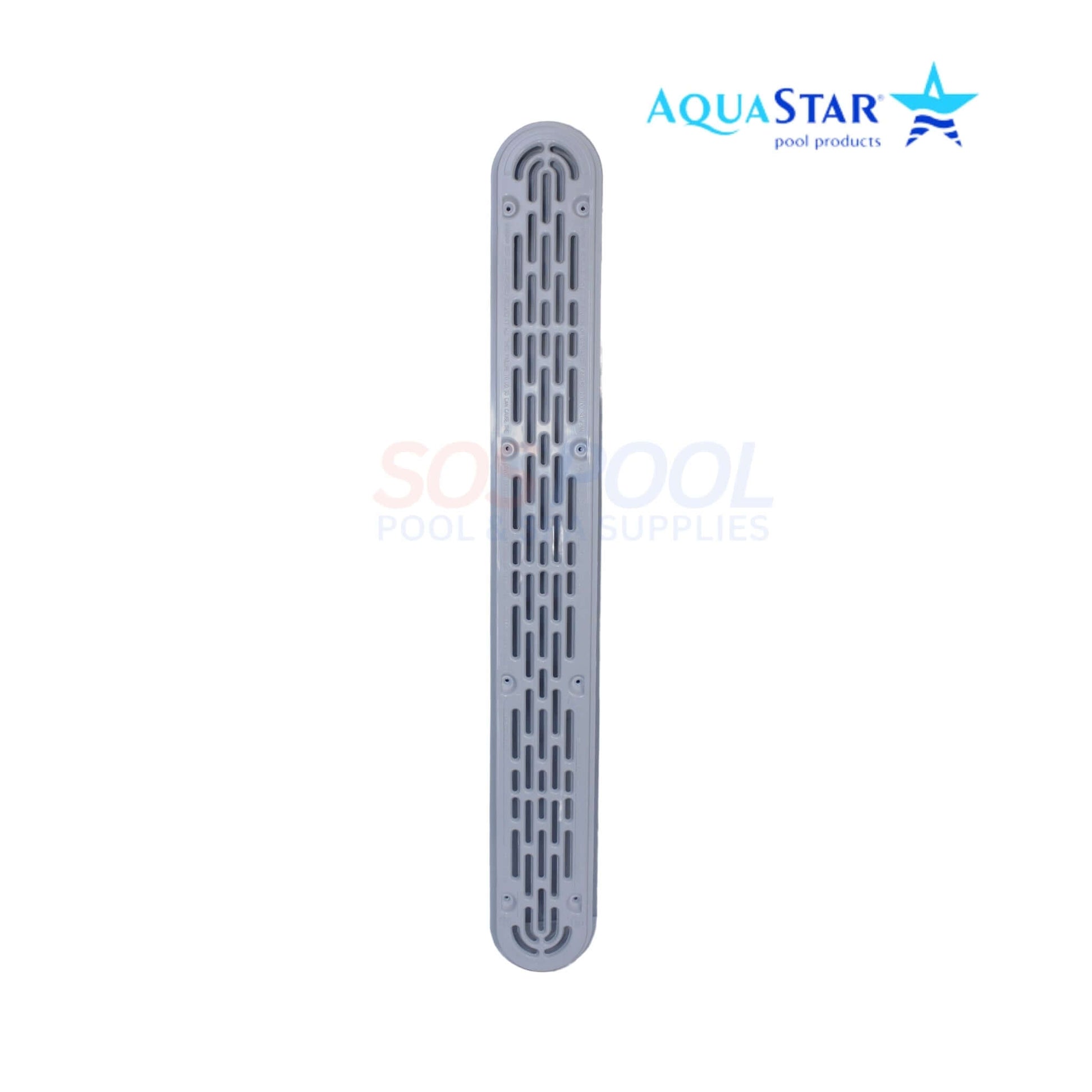 AquaStar 32" Channel Drain with Flat Grate, durable UV-resistant design, SOS Pool, SKU 32CDFLFR101.
