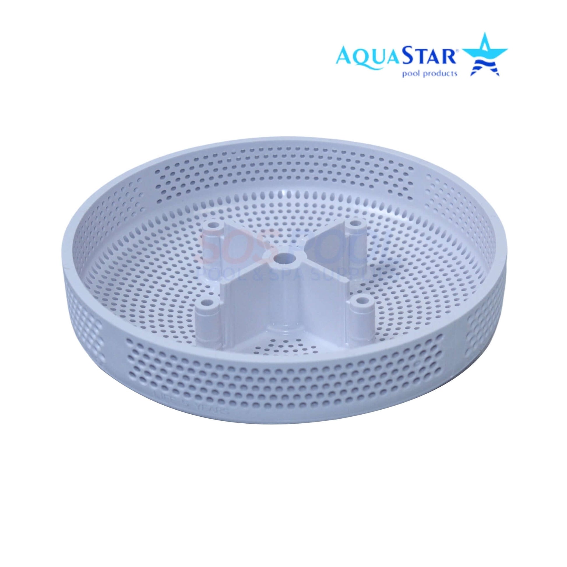 AquaStar 6" Round Suction Outlet Drain Cover in white, 6HPHA101, perfect for SOS pool systems.