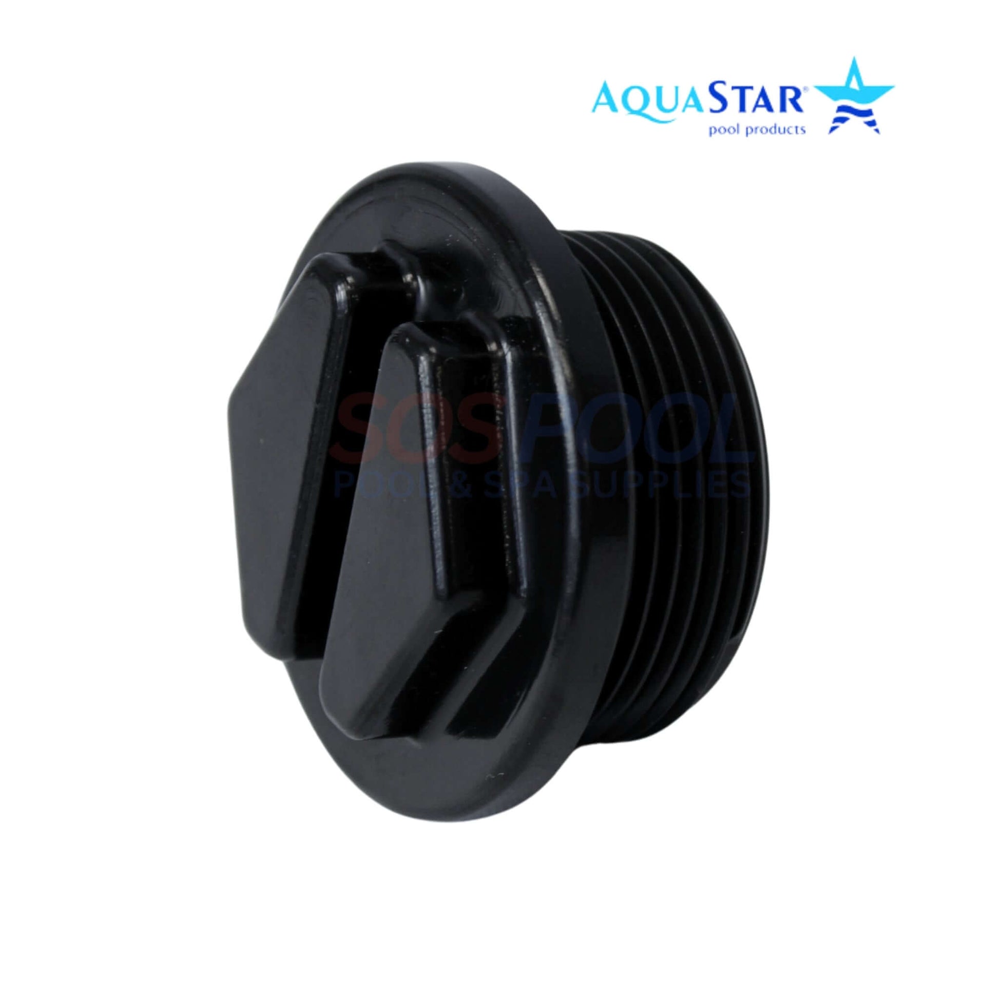 AquaStar PF2016 drain plug with O-ring, black, used for Pipeline filters. Ideal for SOS Pool supplies and swimming pool parts.