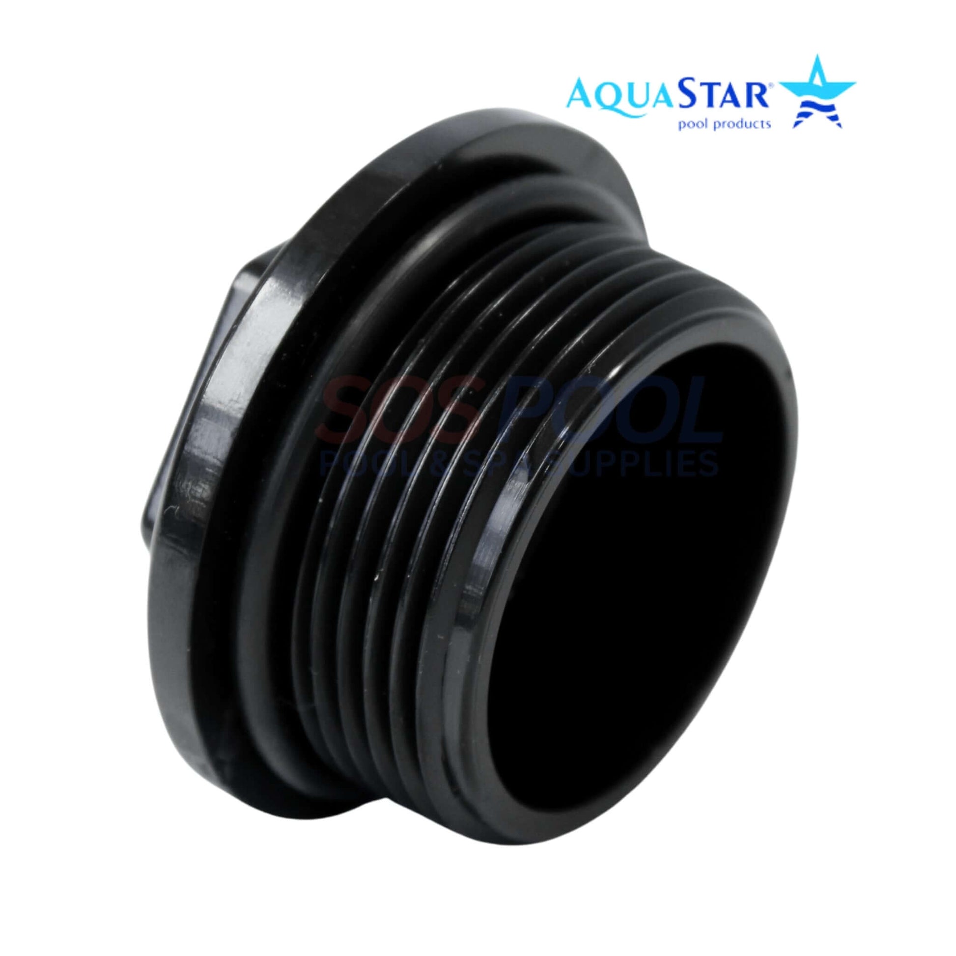 AquaStar PF2016 Drain Plug with O-ring, black, durable, tool-free design for Pipeline filters at SOS Pool supplies.
