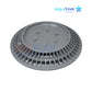 AquaStar CC8103 gray suction outlet cover for pools and spas, 8-inch round, UV-resistant, SOS Pool compliant.