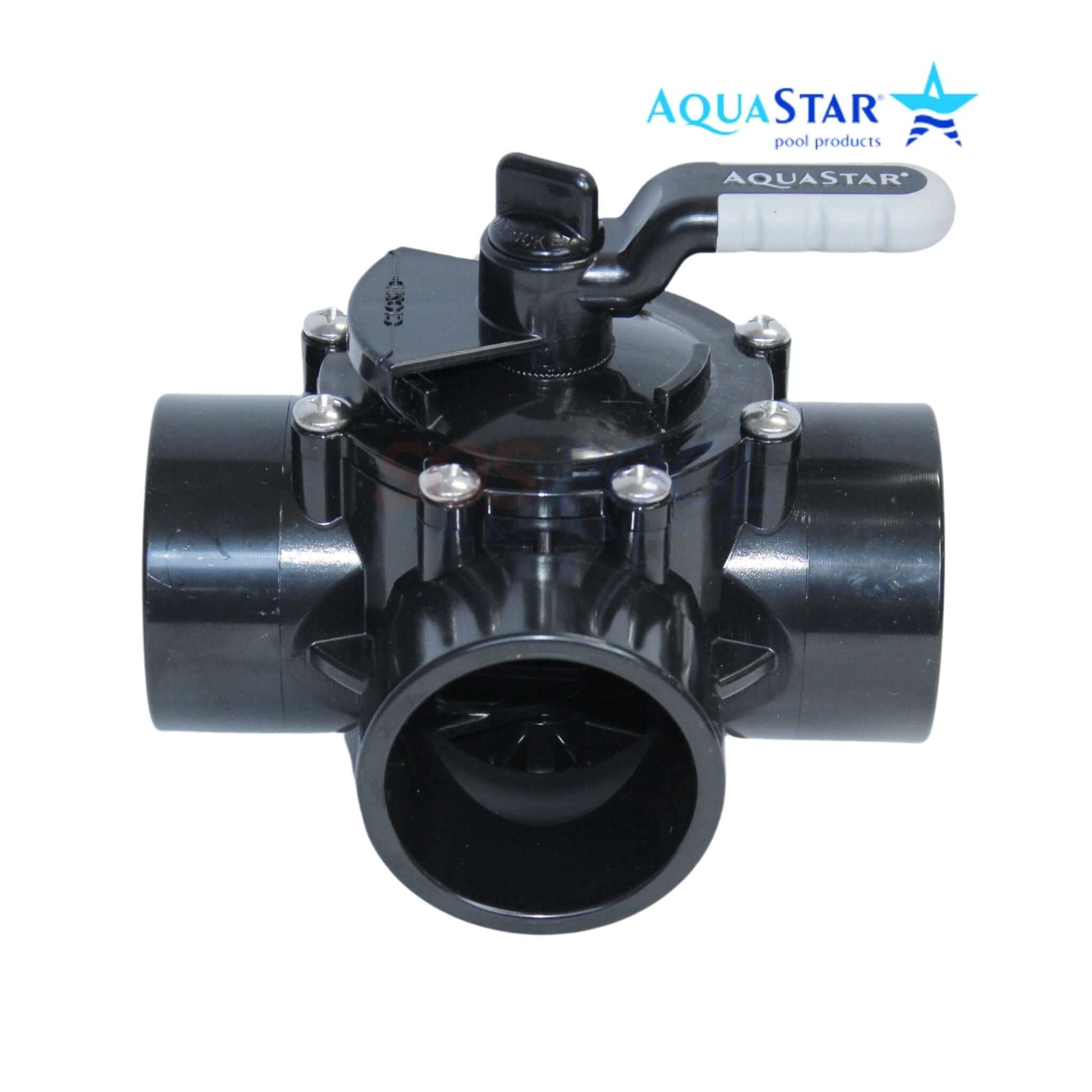 AquaStar FlowStar 3-Way Diverter Valve, 2" Socket x 2.5" Spigot for pools, AV3W20C, SOS Pool