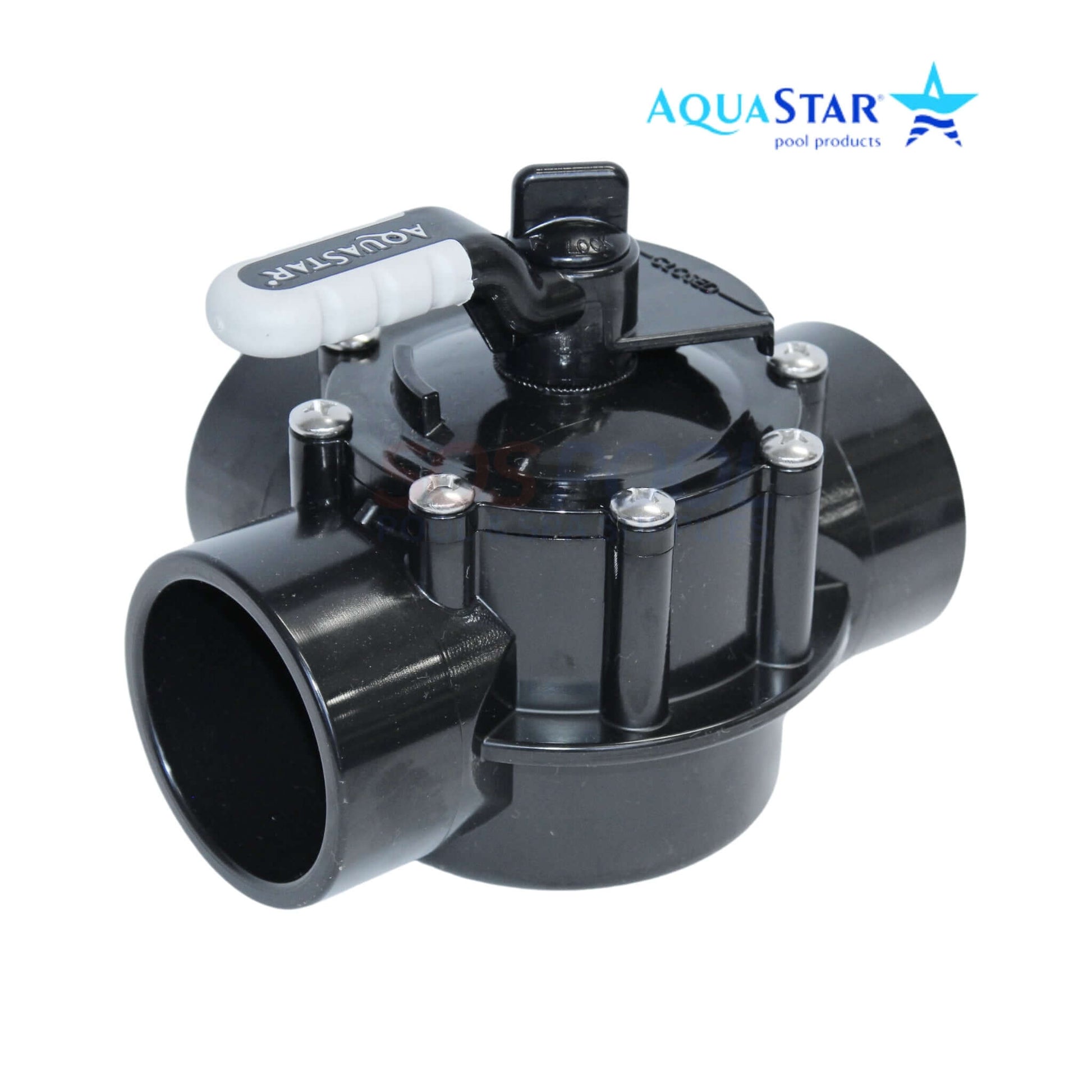 AquaStar FlowStar 3-Way Diverter Valve, 2" Socket x 2.5" Spigot for pooling, SKU: AV3W20C | SOS Pool