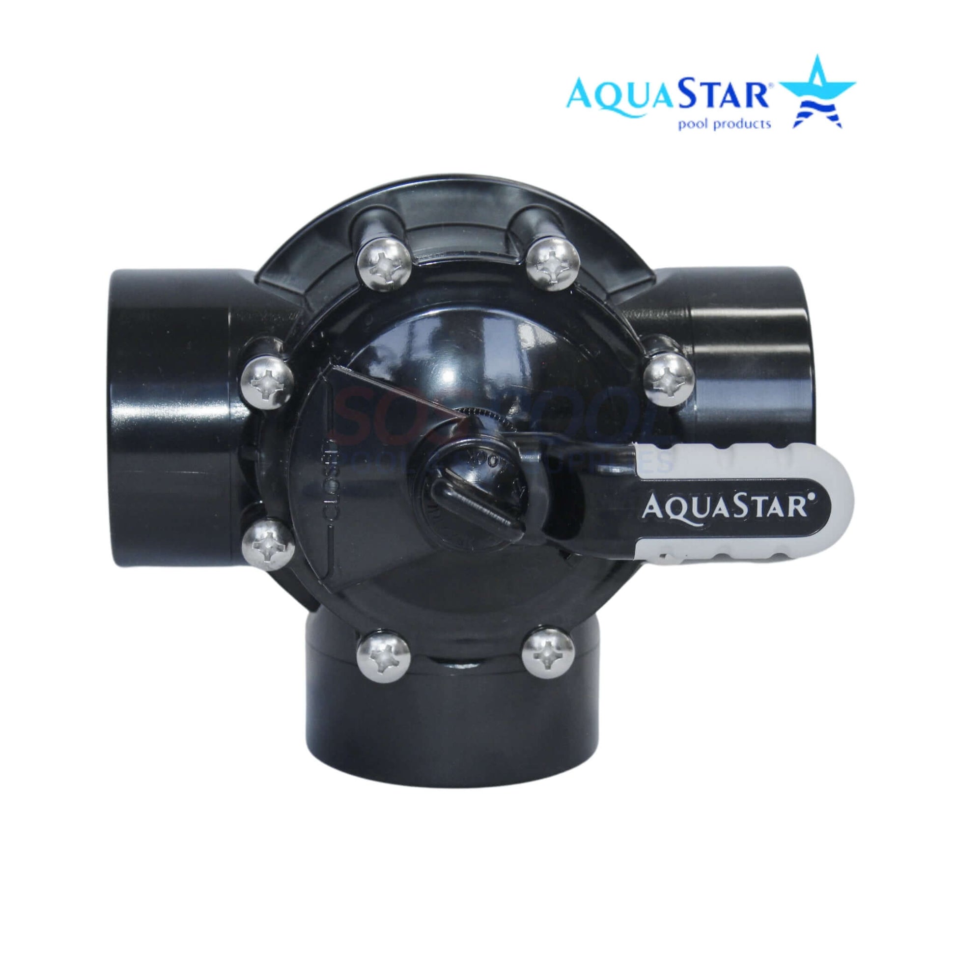 AquaStar FlowStar 3-Way Diverter Valve with 2" socket and 2.5" spigot, AV3W20C for SOS Pool systems.
