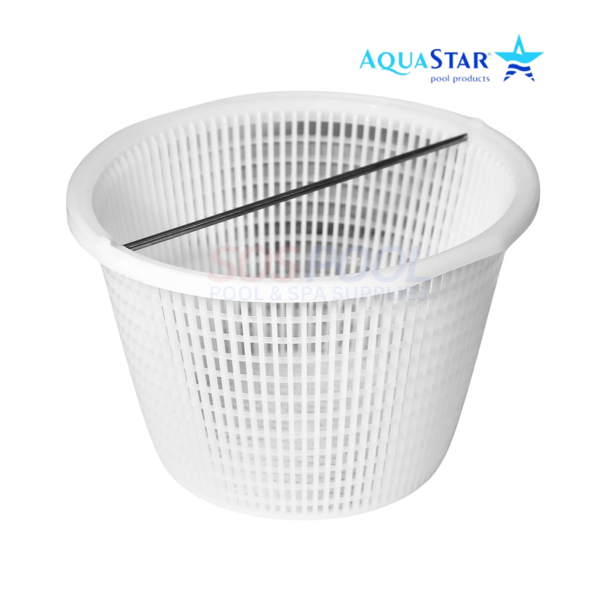 AquaStar skimmer basket for pool water filtration, white design, compatible with various AquaStar products, SKU: SKR17101.