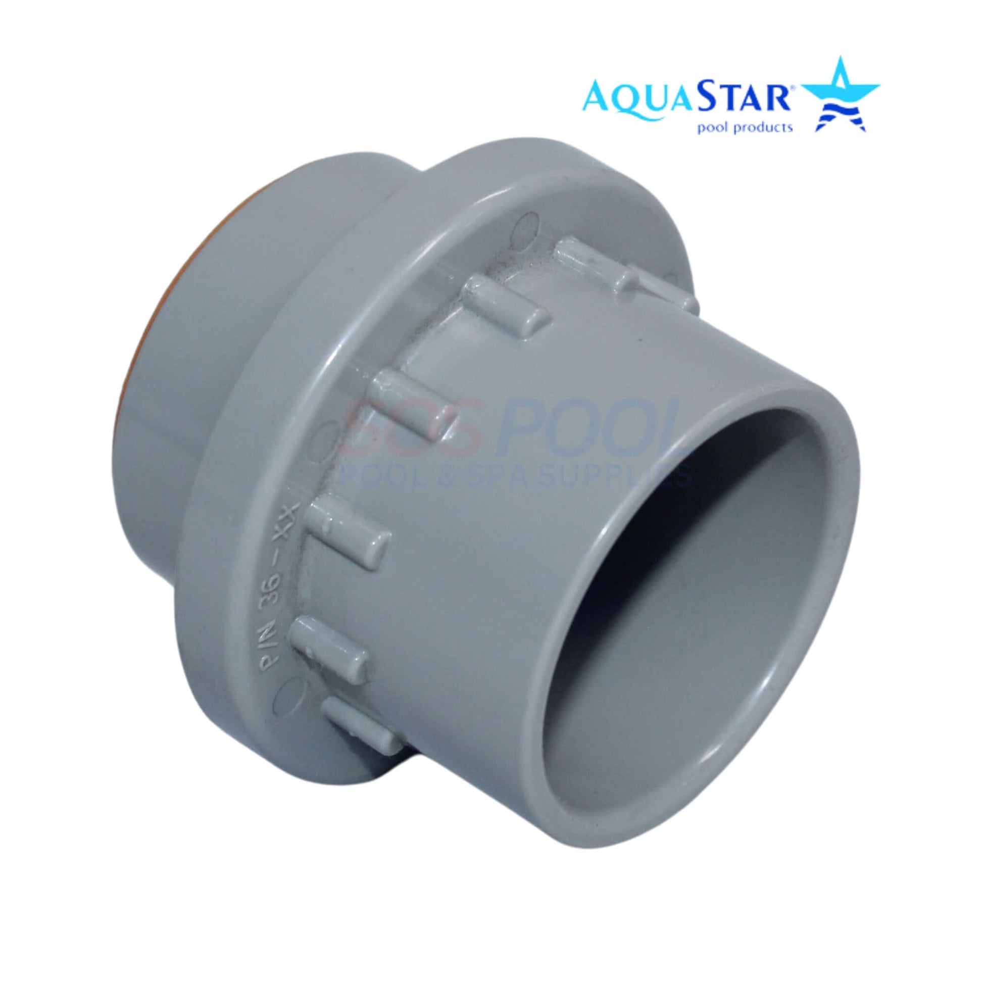 AquaStar Light Niche Return Fitting with Plaster Shield Cap for 1.5" pipe, SKU 3603-CS, enhances pool lighting and circulation.