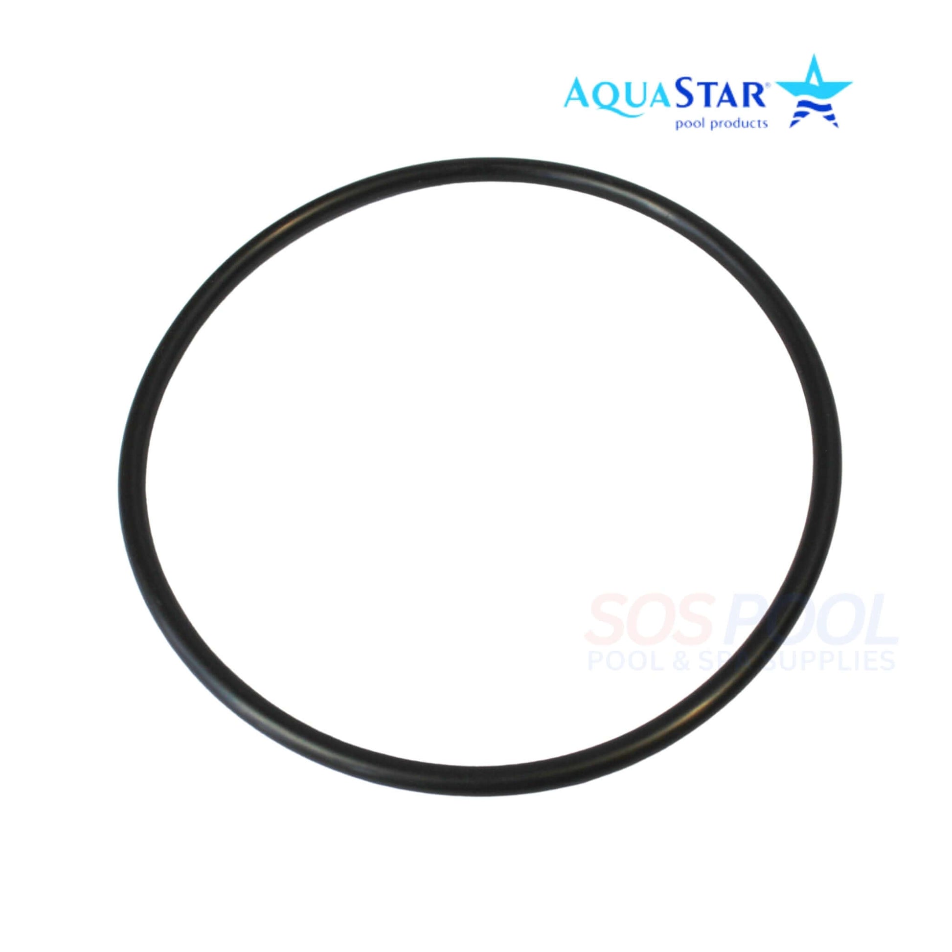 AquaStar AP1101 O-Ring assembly for Pipeline Pump in black, ensuring leak-resistant seal for pool supplies. SOS Pool logo.