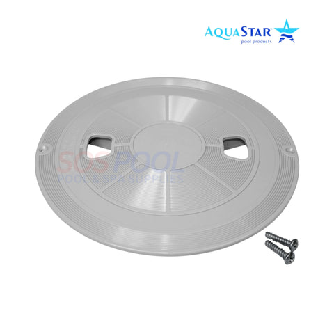 AquaStar RT103 Light Gray Round Skimmer Lid, 9.9 inches, compatible with SOS Pool and standard collars.