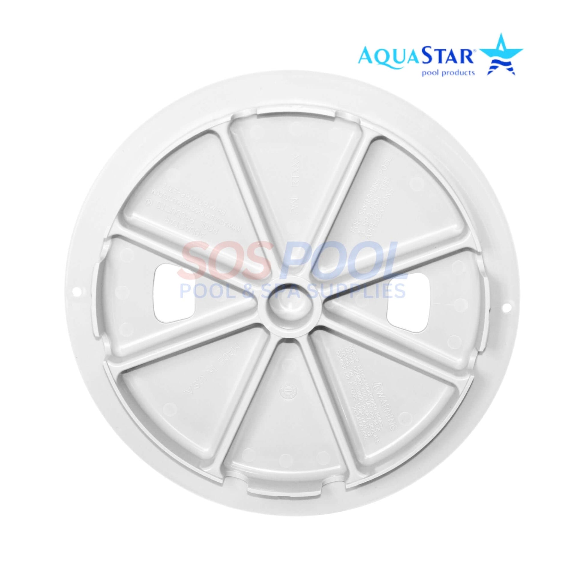 AquaStar Round Skimmer Lid RT101 in white, 9.9 inches, compatible with SOS Pool and standard round skimmer collars.