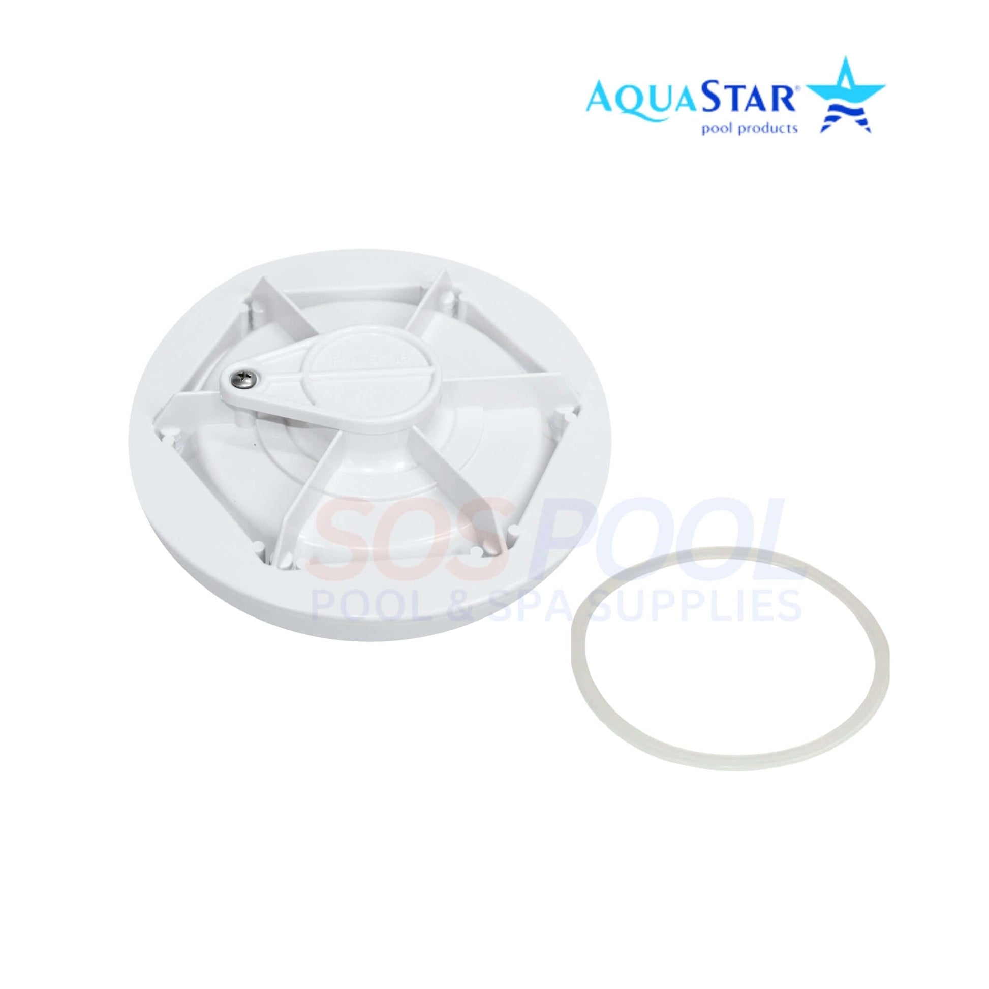 AquaStar Skimmer Float Assembly SKFL101 in white for FlowStar skimmers with O-ring, perfect for SOS Pool supplies.
