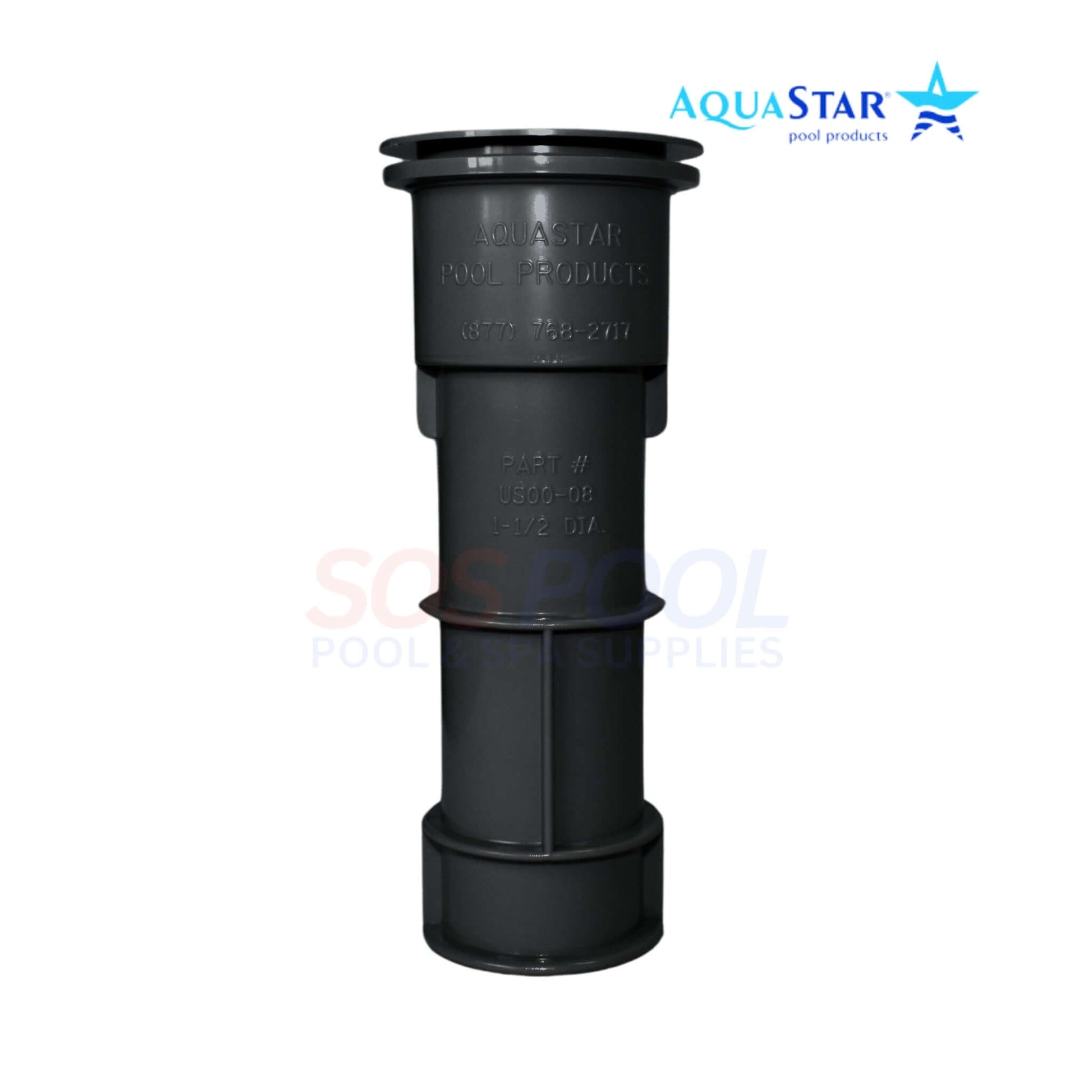 AquaStar Umbrella Stand with Sleeve and Center Cap US102, 7.5-inch black for SOS Pool use, UV-resistant and durable.