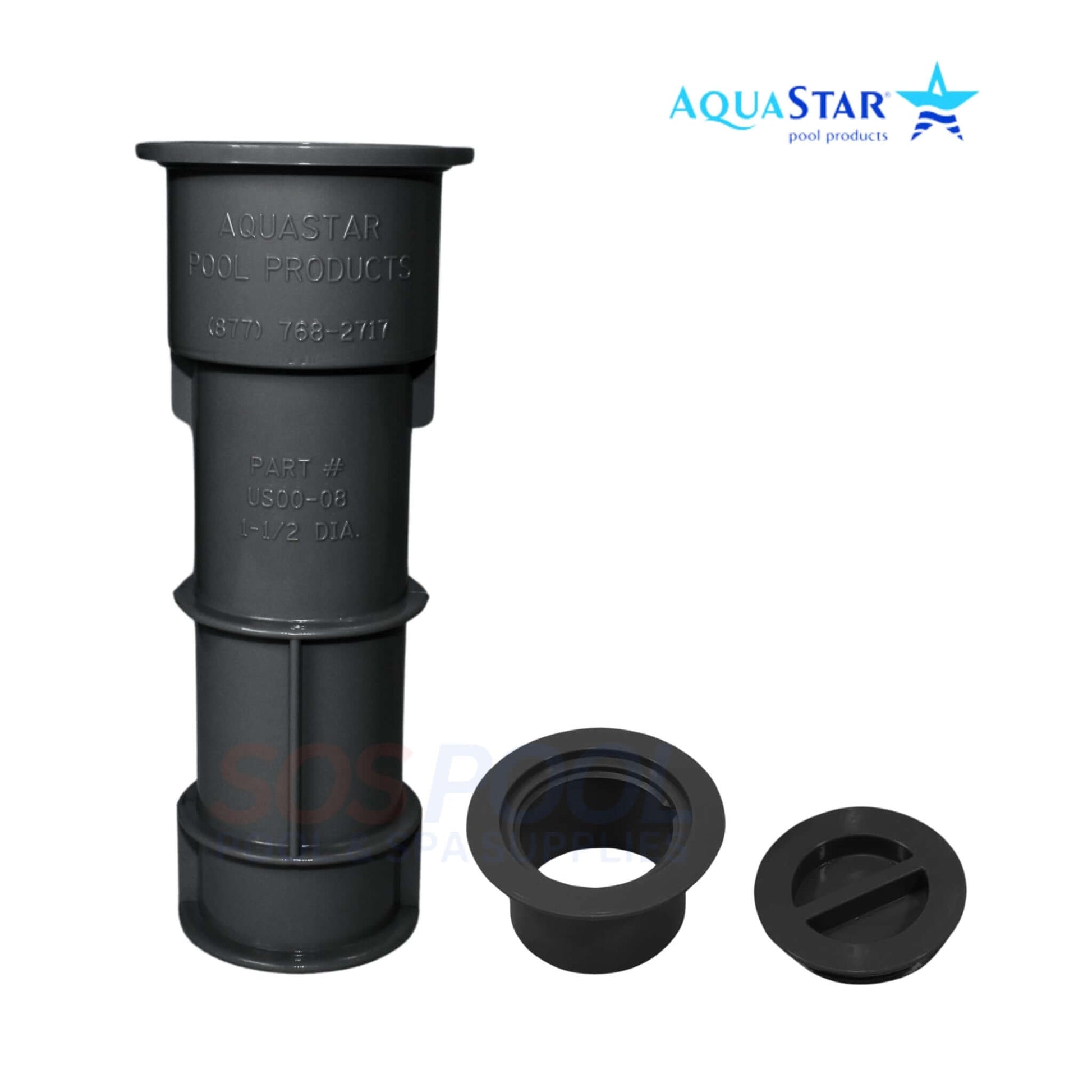 AquaStar Umbrella Stand US102 with Sleeve and Center Cap, 7.5" black, ideal for pools, volleyball poles, and tiki torches. | SOS Pool