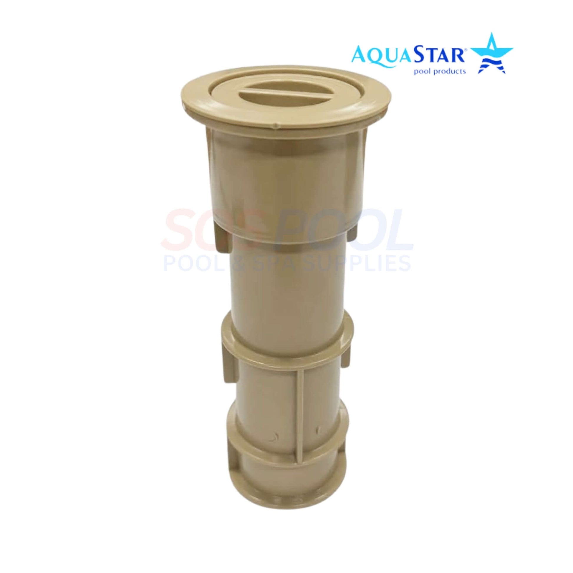 AquaStar Tan Umbrella Stand with Sleeve and Center Cap, 7.5" for SOS Pool use, durable UV-resistant ABS polymer.