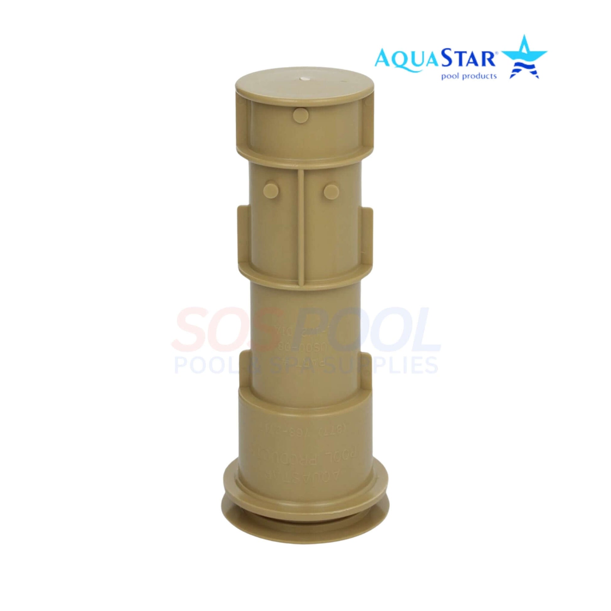 AquaStar Umbrella Stand with Sleeve and Center Cap, Tan, 7.5-inch, ideal for SOS Pool use, durable UV-resistant ABS polymer.