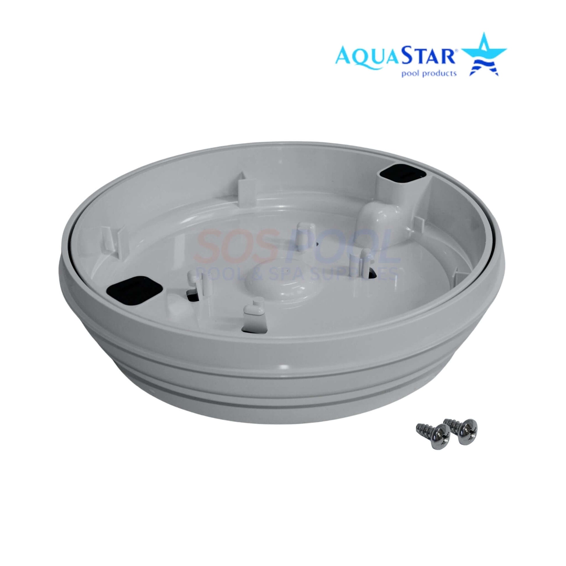 AquaStar 10" Fillable Standard Skimmer Lid and Frame in Gray, part number FL10103, for seamless pool deck integration.