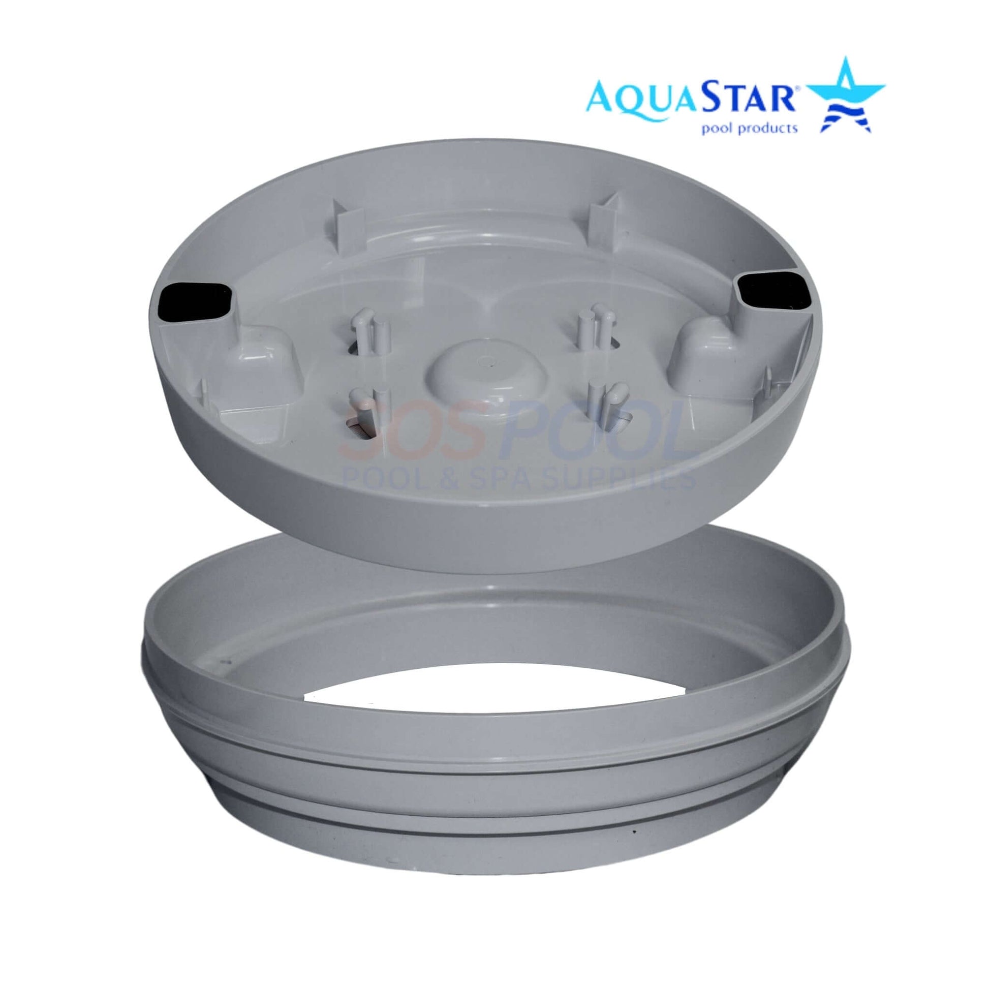 AquaStar 10" Fillable Standard Skimmer Lid and Frame in Gray for pool decks, SKU: FL10103 - SOS Pool.