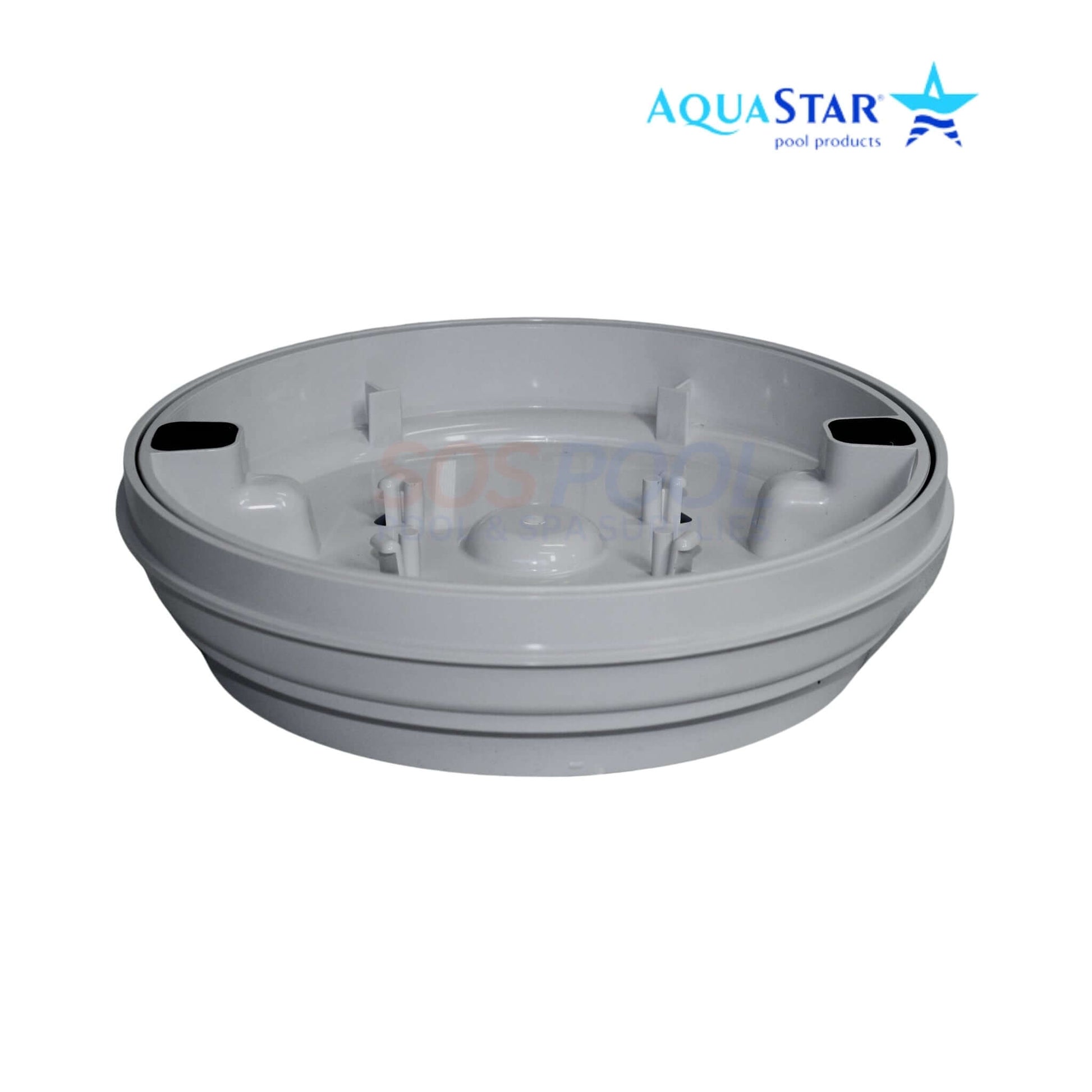 AquaStar Fillable Skimmer Lid and Frame in gray, 10 inch for seamless pool deck integration, SKU FL10103.