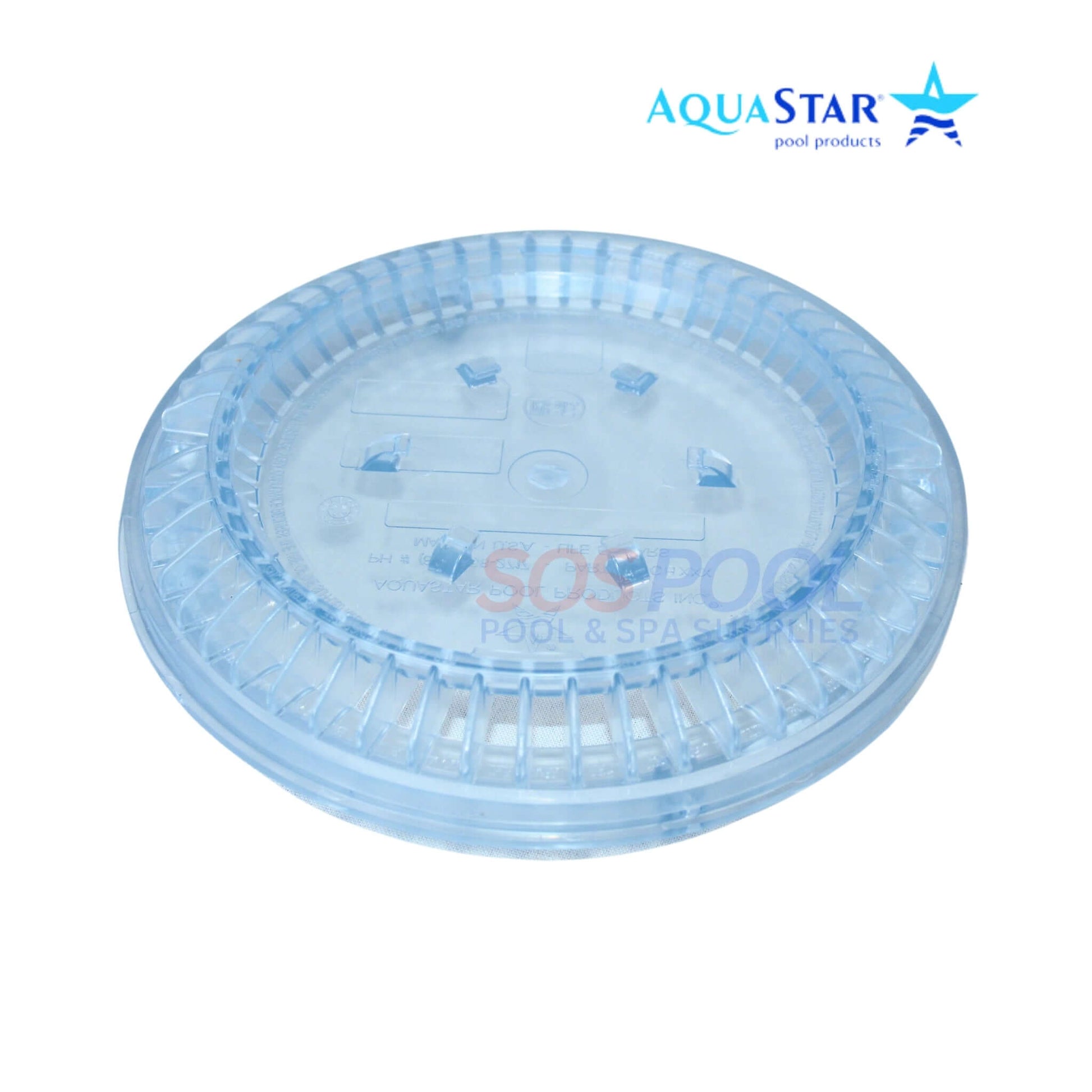AquaStar CC8100 clear main drain cover, 8-inch round suction outlet for pools and spas by SOS Pool.