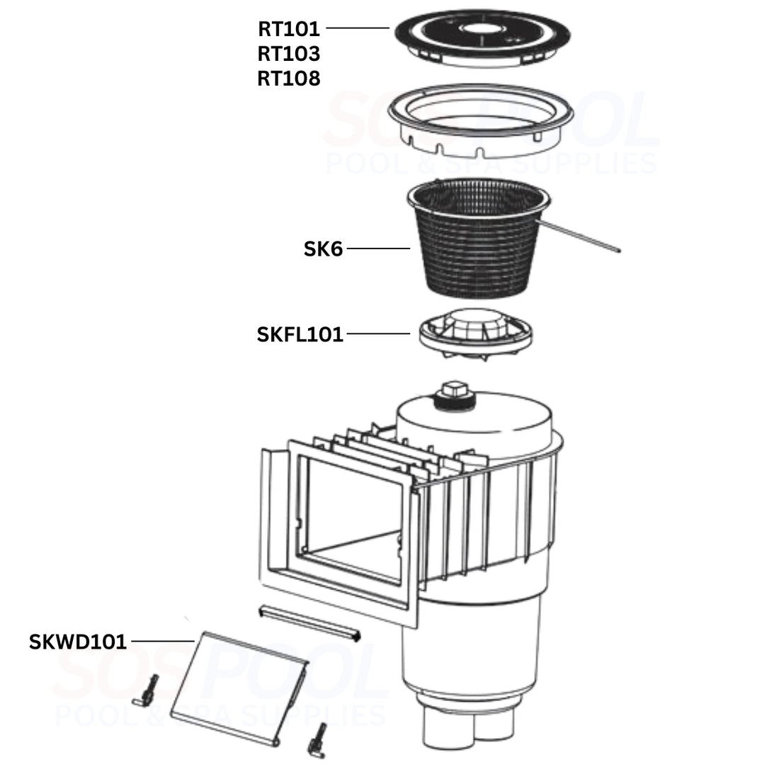 AquaStar Flow Star Skimmer Diagram & Part List