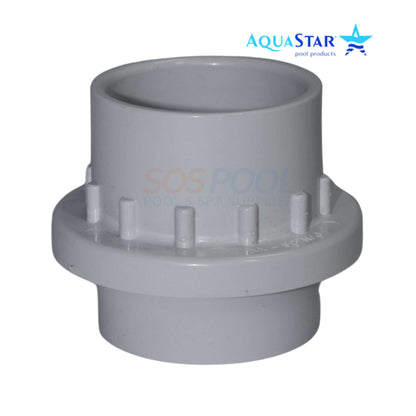 AquaStar Light Niche Return Fitting for 1.5" pipe in gray, SKU 3603. Ideal for pool lighting, SOS Pool. Durable ABS construction.