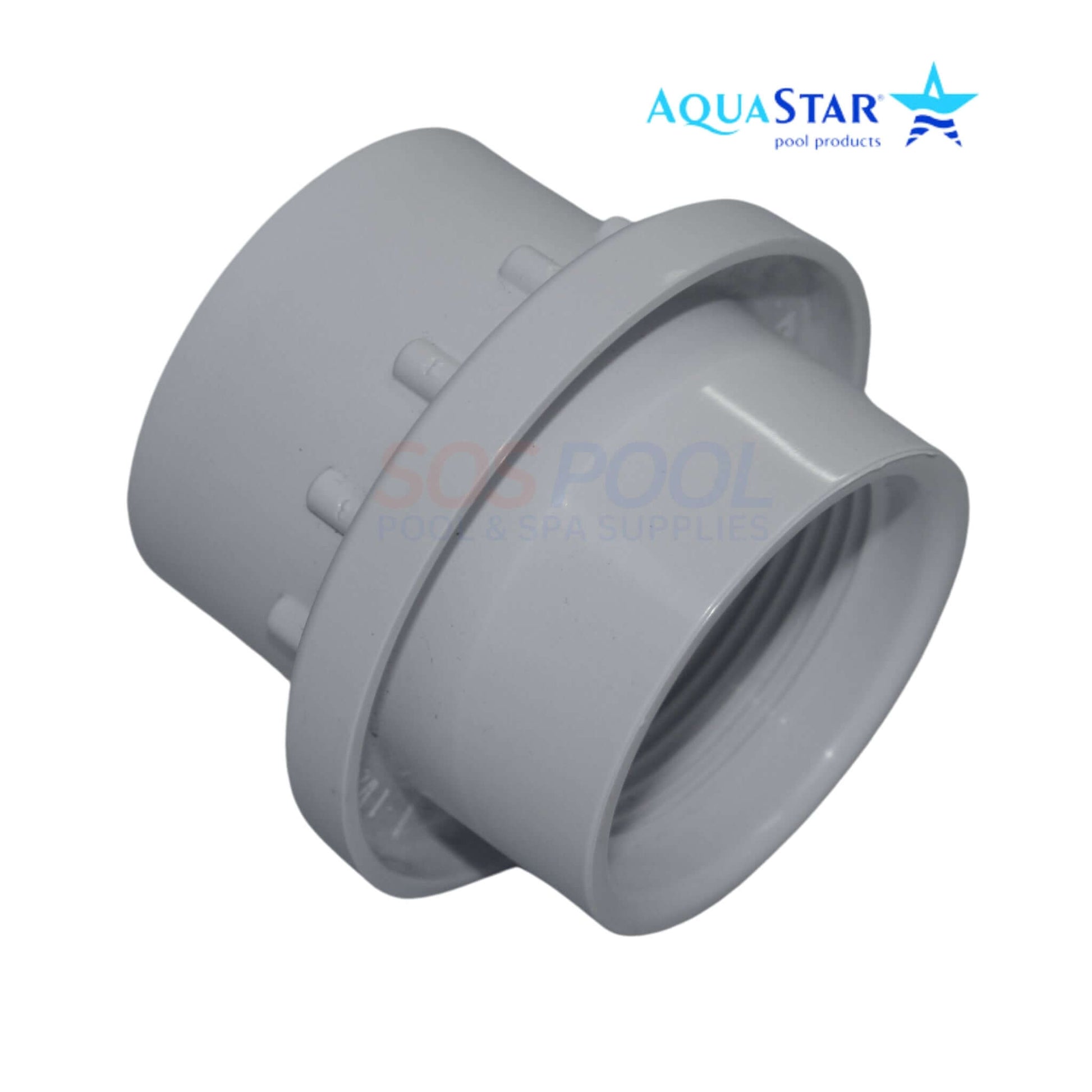 AquaStar Light Niche Return Fitting for 1.5" Pipe in Gray, SKU 3603. Ideal for pool lighting and circulation. SOS Pool.