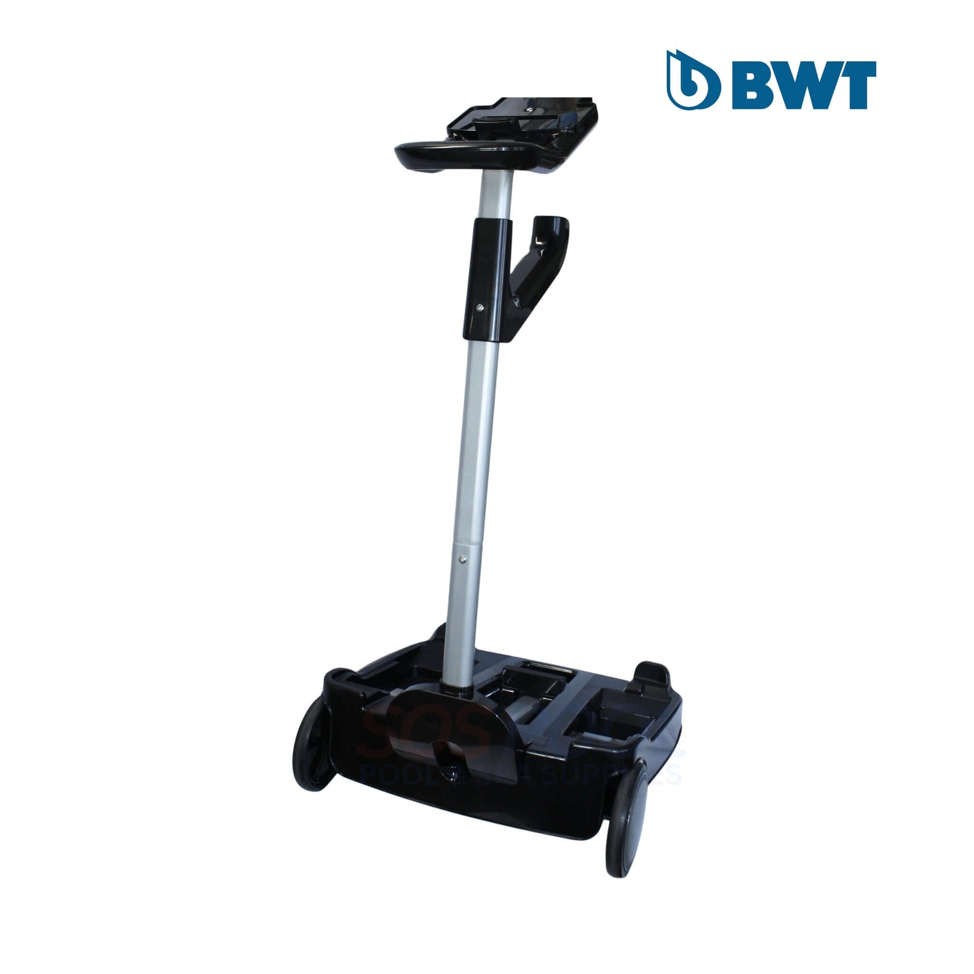 BWT D500 & D600 Cleaner Carry Trolley Caddy with metal frame, smooth wheels, perfect for SOS Pool cleaning supplies.