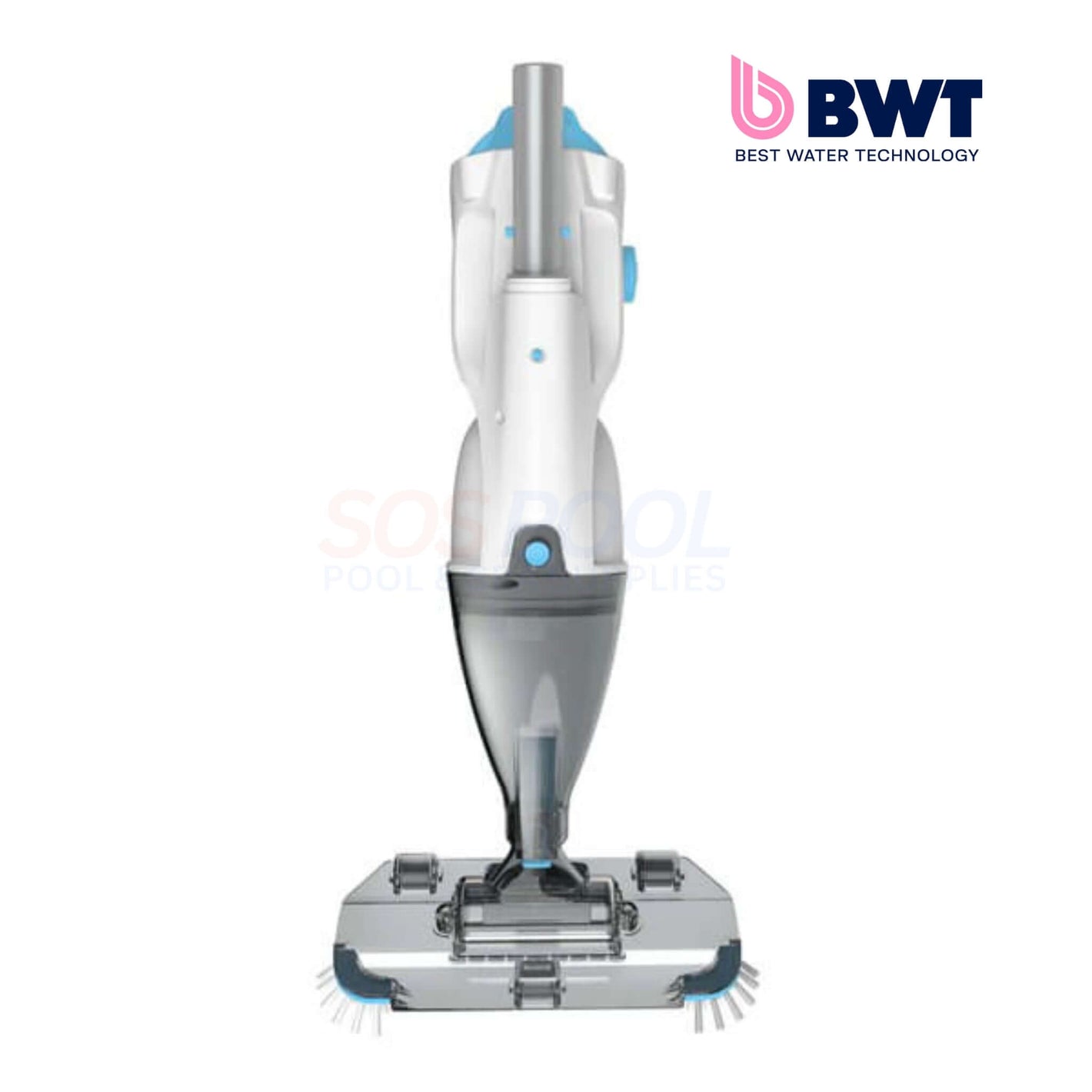 BWT | PK Swift Rechargeable Pool Vacuum | BC35 in sleek white and gray design, ideal for cleaning medium-sized pools.