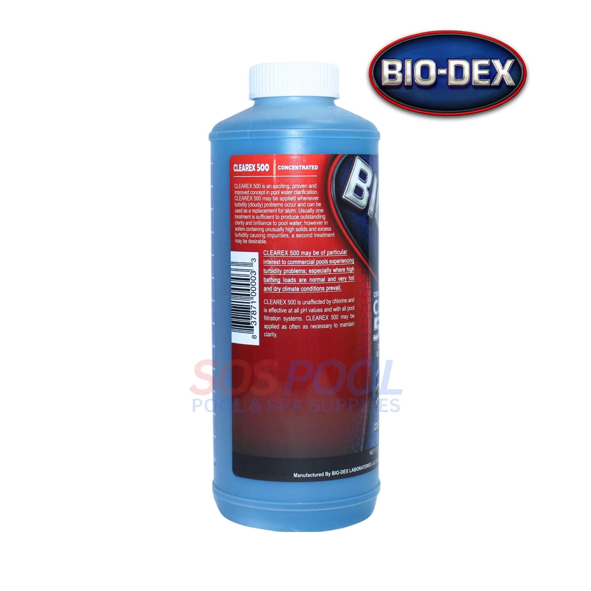Bio-Dex Clearex 500 Water Clarifier 1 qt CX532 for clear pool water | SOS Pool supplies