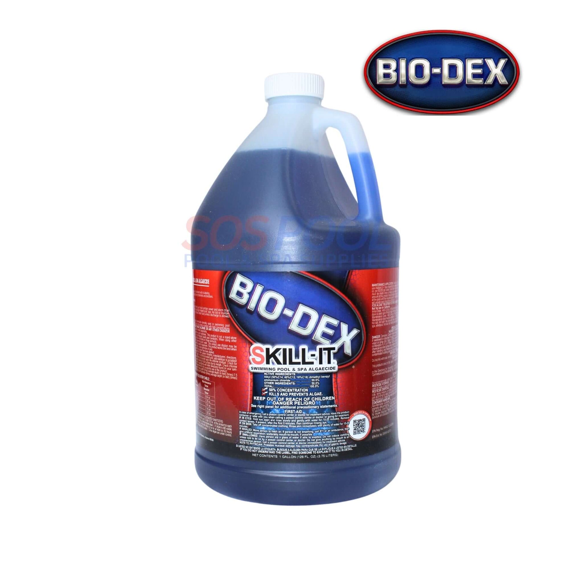 Bio-Dex Skill-It 1 Gallon Algaecide for Pools, effective against black and mustard algae - SOS Pool