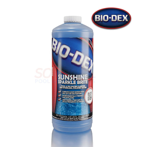 Bio-Dex Sunshine Sparkle Brite 32oz clarifier for crystal clear pool water. SKU: SSS32 | SOS Pool