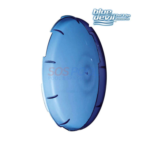 Blue Devil Pool Light Blue Lens Cover B8481 from SOS Pool, 7.5" diameter, enhances pool ambiance with aqua blue glow.