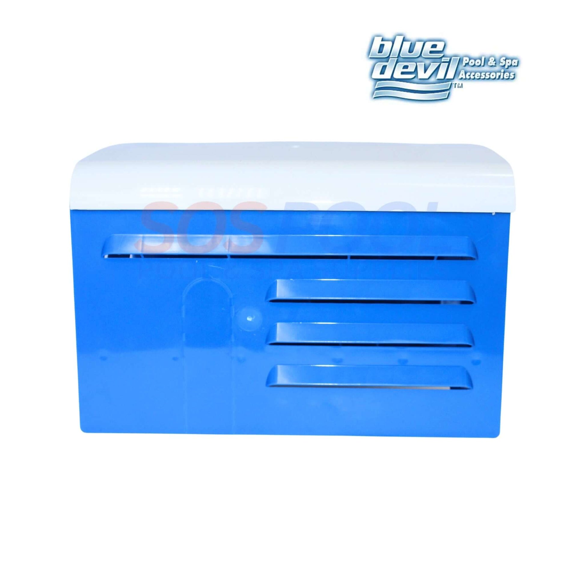 Blue Devil Pump Motor Cover and Noise Reducer B8200C, UV-resistant, adjustable, from SOS Pool.