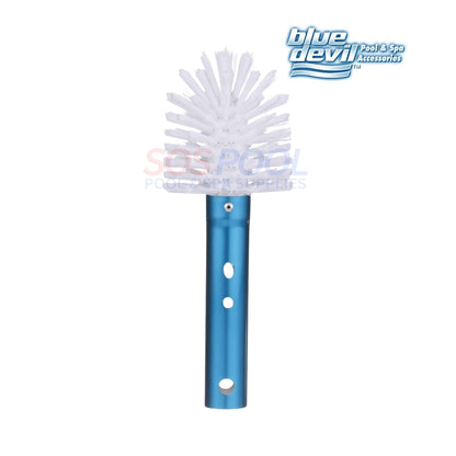 Blue Devil Swimming Pool Corner and Step Brush B3525 with white bristles for scrubbing tight pool areas. SOS Pool Supplier.
