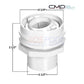 CMP Flush Mount Return Fitting, White, 25555-000-000, SOS Pool Supplies, 1" Slip x 1-1/2" Inside, Durable Design
