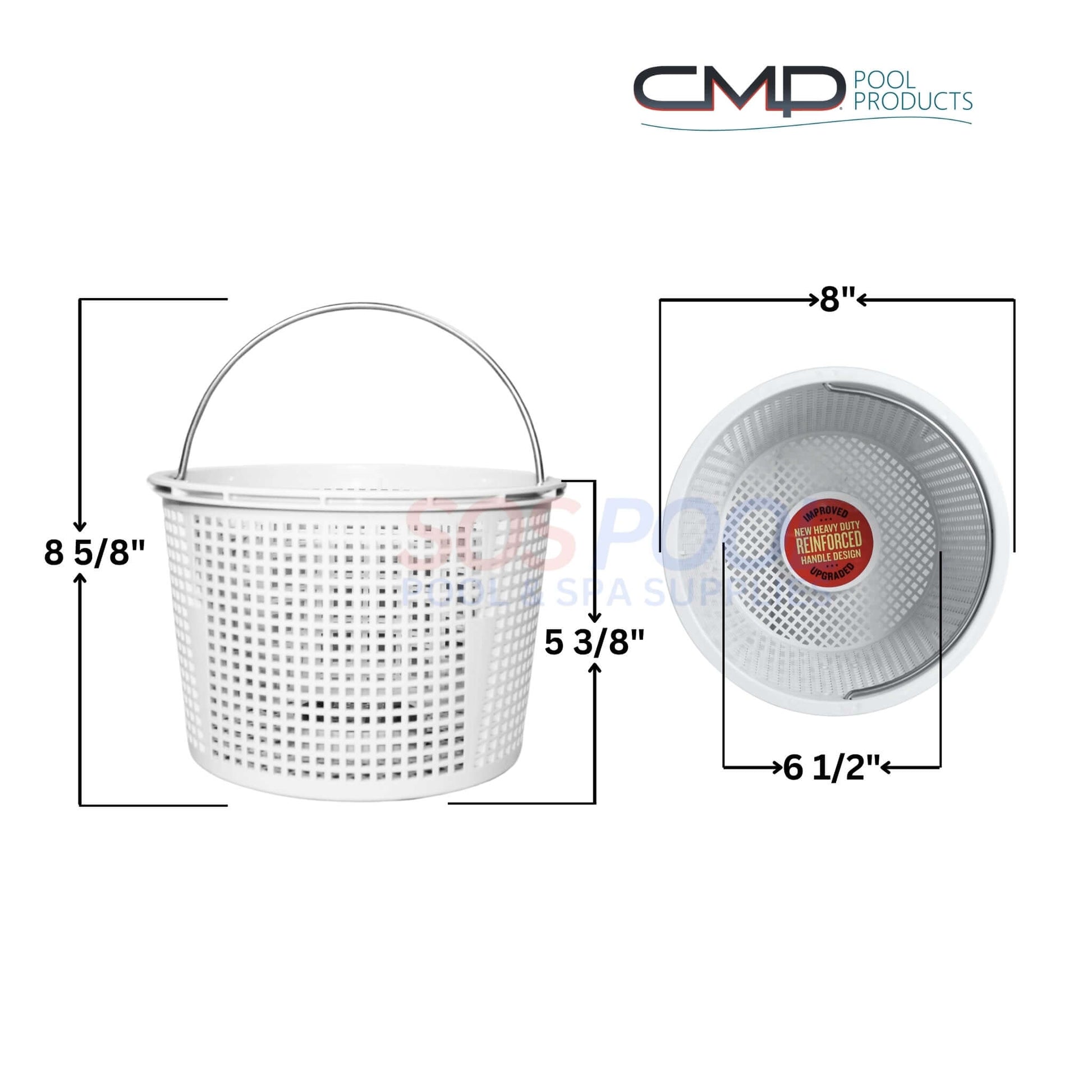 CMP Heavy Duty Basket 27182-009-000 for U-3 and SP1070 skimmers, SOS Pool products, 8" x 5 5/8" dimensions.