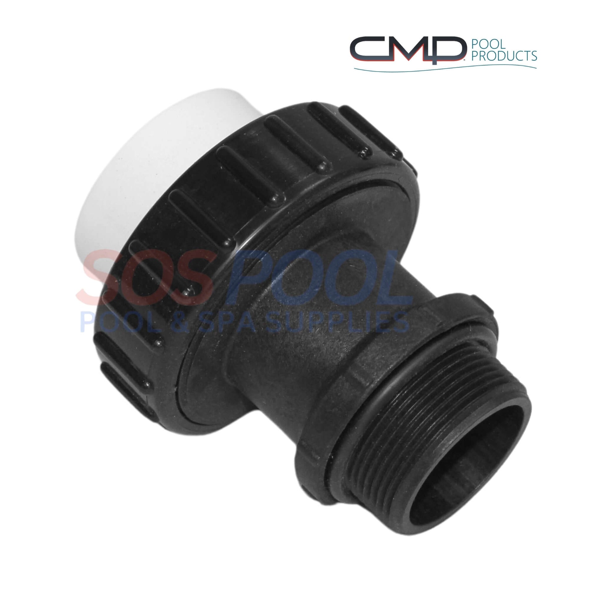 CMP Hi Temp PVC Threaded Union 1.5" x 1.5", durable pool connection from SOS Pool, model 21063-154-000.