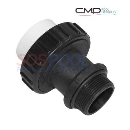 CMP Hi Temp PVC Threaded Union 1.5" x 1.5", durable pool connection from SOS Pool, model 21063-154-000.