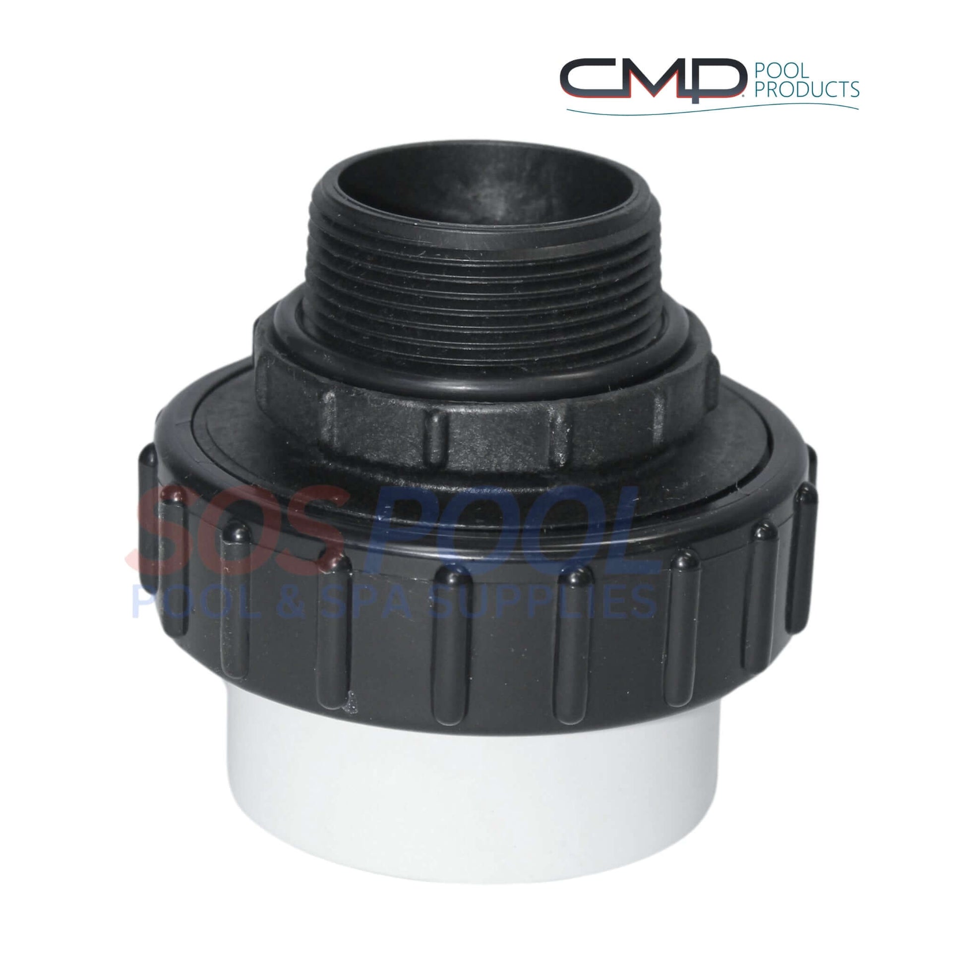 CMP Hi Temp PVC Threaded Union 1.5" x 2" for high-temperature pool applications - SOS Pool.