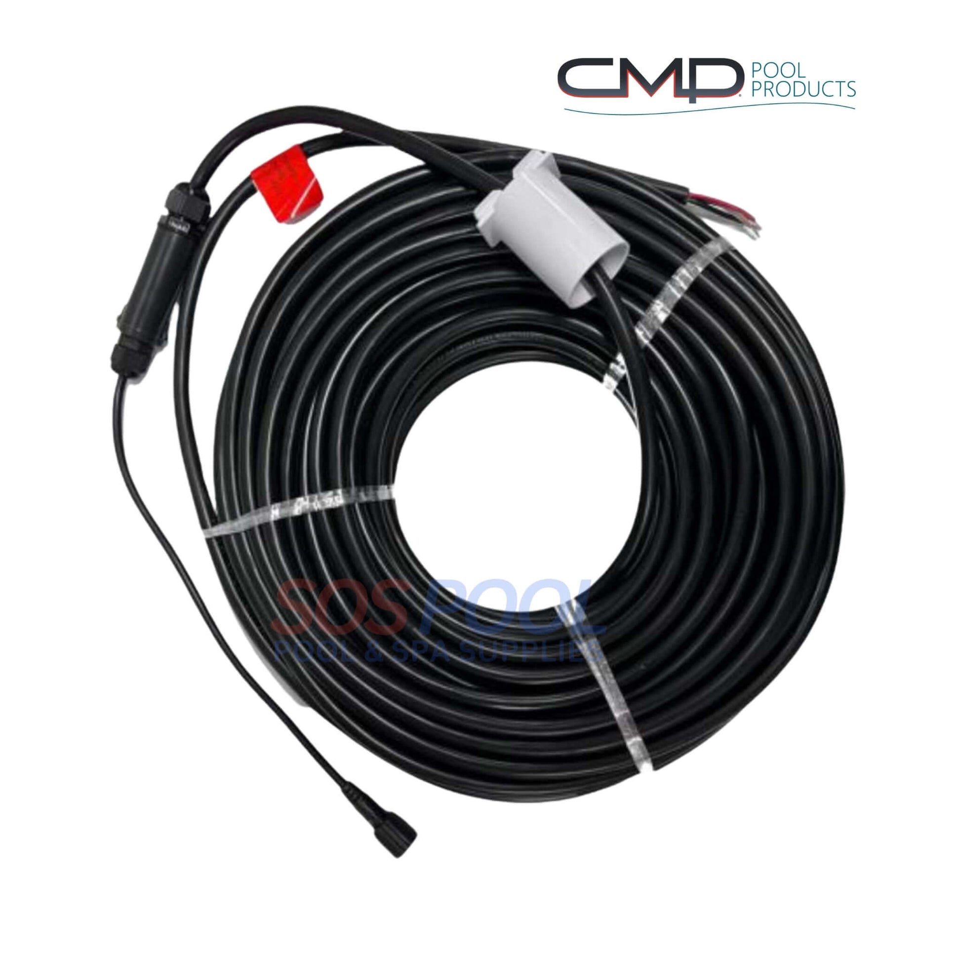 CMP LED Waterfall Wire Assembly, 100' waterproof cable, OEM SKU 25677-000-100, ideal for SOS Pool supplies and swimming pool parts.