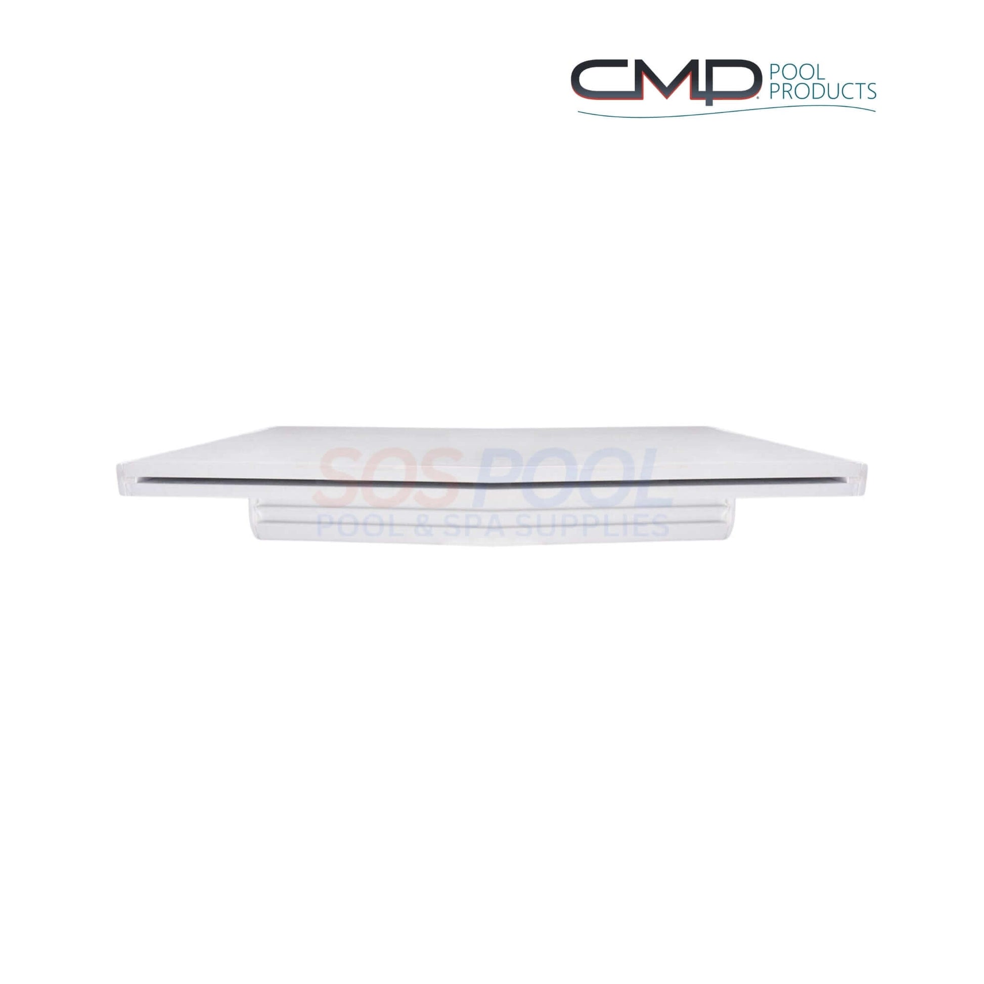 CMP Natural Wonders 18" x 6" Lip White Waterfall | 25577-180-000, white waterfall for pools, back-port fitting, smooth design, 18" wide, 6" lip