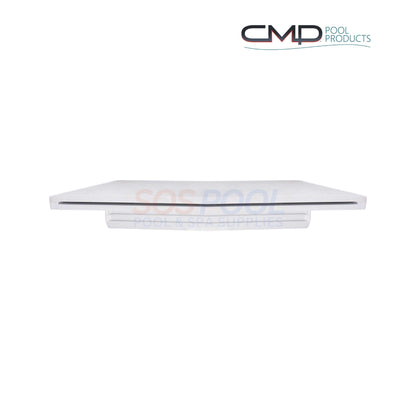 CMP Natural Wonders 18" x 6" Lip White Waterfall | 25577-180-000, white waterfall for pools, back-port fitting, smooth design, 18" wide, 6" lip