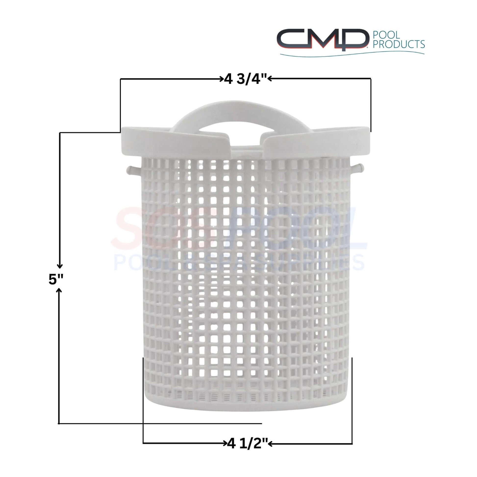 CMP Pump Basket 5" for optimal debris filtration in pools, compatible with Pentair R38004, SKU 27180-033-000, SOS Pool.